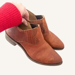 Frye Billy Shootie Boots Cognac Leather Size 10 Cowboy Western Rodeo Booties